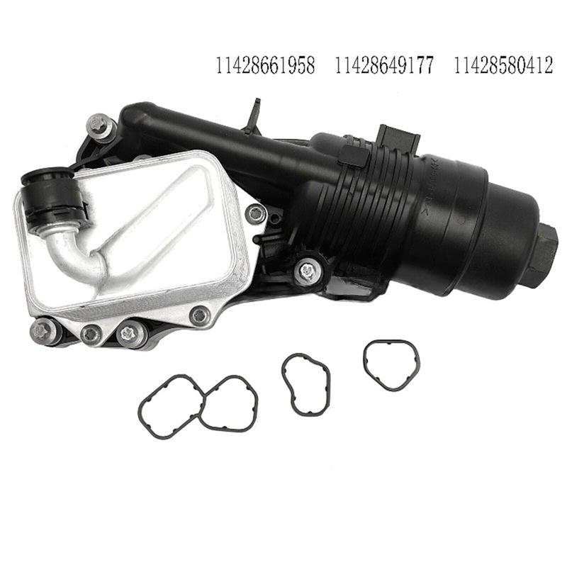 ABLZ-Oil Filter Assembly Set- For BMW X1 X2 F39 F45N F49N F52 Mini Cooper F56 F54 F55 Models(11428661958, 11428649177, 114285804