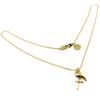 7bis [P6940] - Handmade Gold 'Flamingo' Necklace - 18x10 Mm