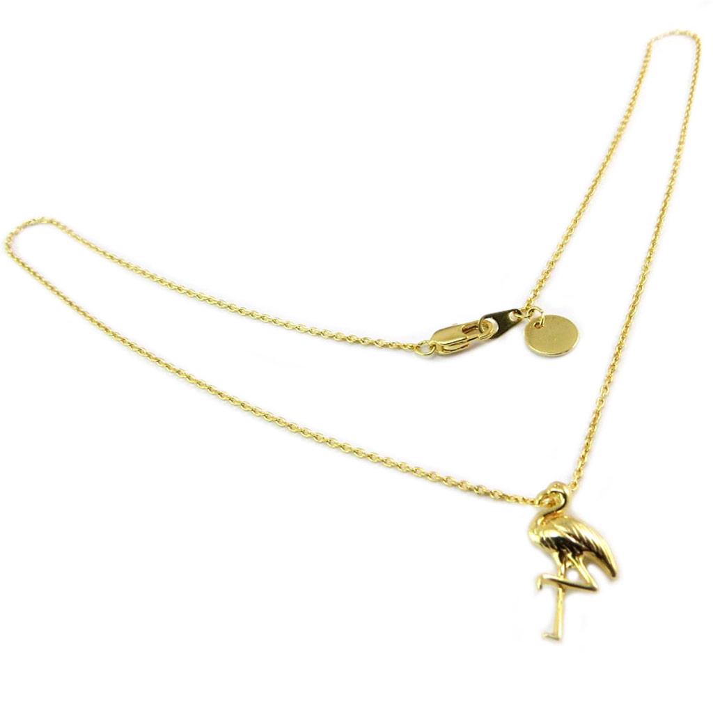 7bis [P6940] - Handmade Gold 'Flamingo' Necklace - 18x10 Mm