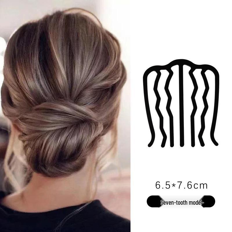 Elegant Women's U-Shaped Hairpin Comb for Lazy Updo Bun