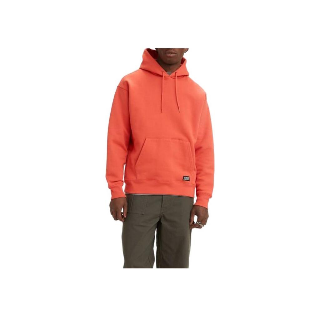 Levis FW22 Solid Color Hooded Long Sleeve Sweatshirt Men Sweatshirt Red A1008-0003