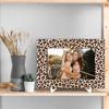 Leopard Print Picture Frames, Decorative Wood Photo Frames Birthday Gifts for Sister Women Girls Mom Daughter Tabletop Display 4x6 Photo Living Room