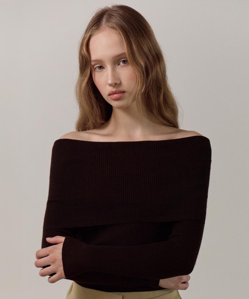 ELLIOTI Fold Neck Knit Ts_3Color