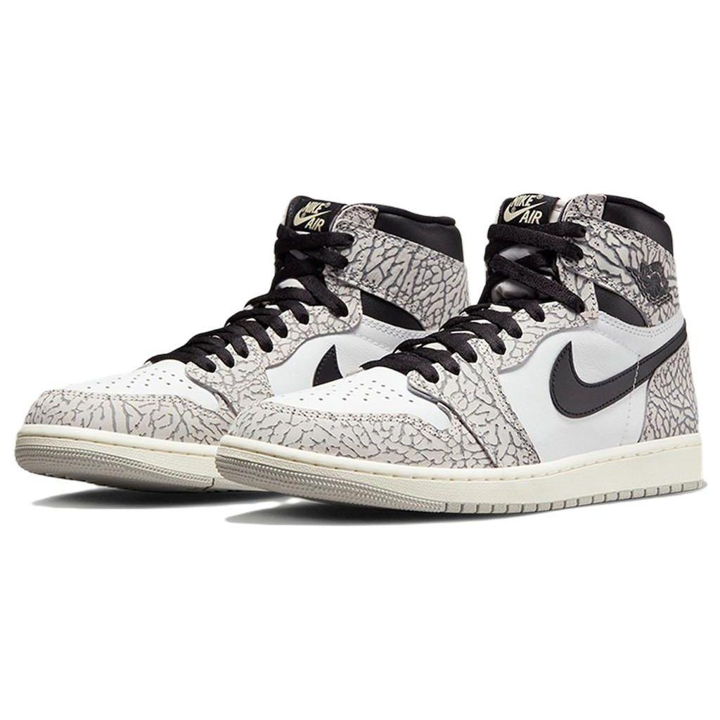 Air Jordan 1 Retro High OG White Cement Unisex Sneakers Grigio Tech-Grigio Mussola DZ5485-052