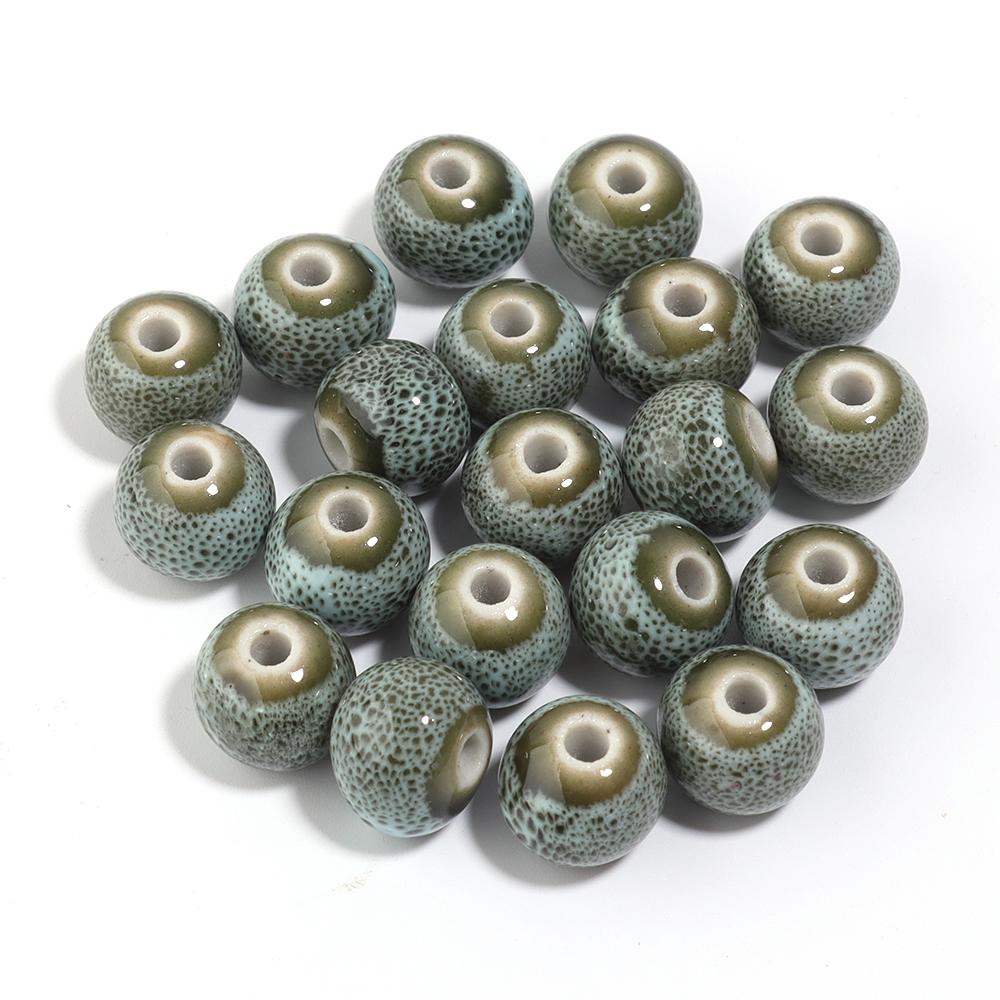 20pcs 10mm Round Ceramic Beads Colorful Spotted Porcelain Loose Spacer Bead For DIY Jewelry Making Necklace Bracelet Accessories