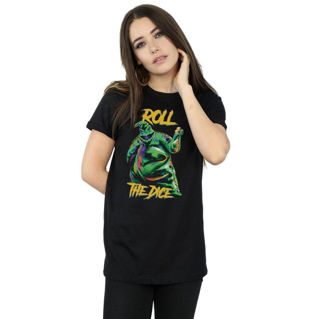 Disney Womens/Ladies Nightmare Before Christmas Oogie Boogie Dice Cotton Boyfriend T-Shirt
