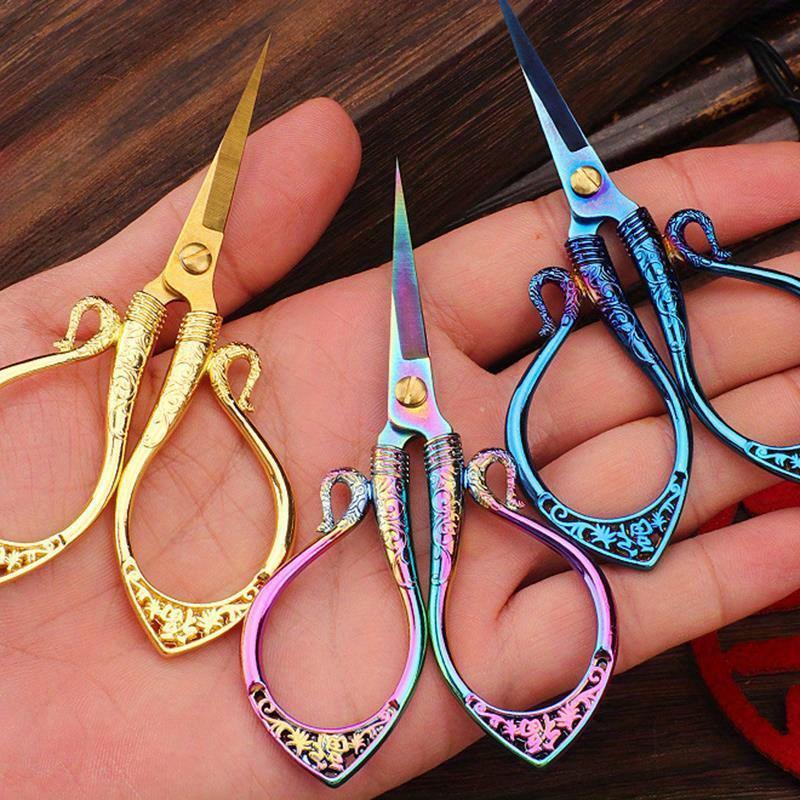 Zinc alloy Ruyi small scissors handmade paper-cutting household stainless steel scissors cut wire cut ribbon scissors pointed scissors
