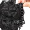 Peluca sintética con clip para mujer, extensiones de cola de caballo, moño despeinado, moño elegante y rizado.