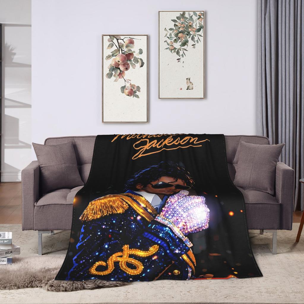 Michael Jackson Blanket Soft Warm Graphic Plush Throw Blanket For Bedroom Travel Flannel Bedspread Bed Cover