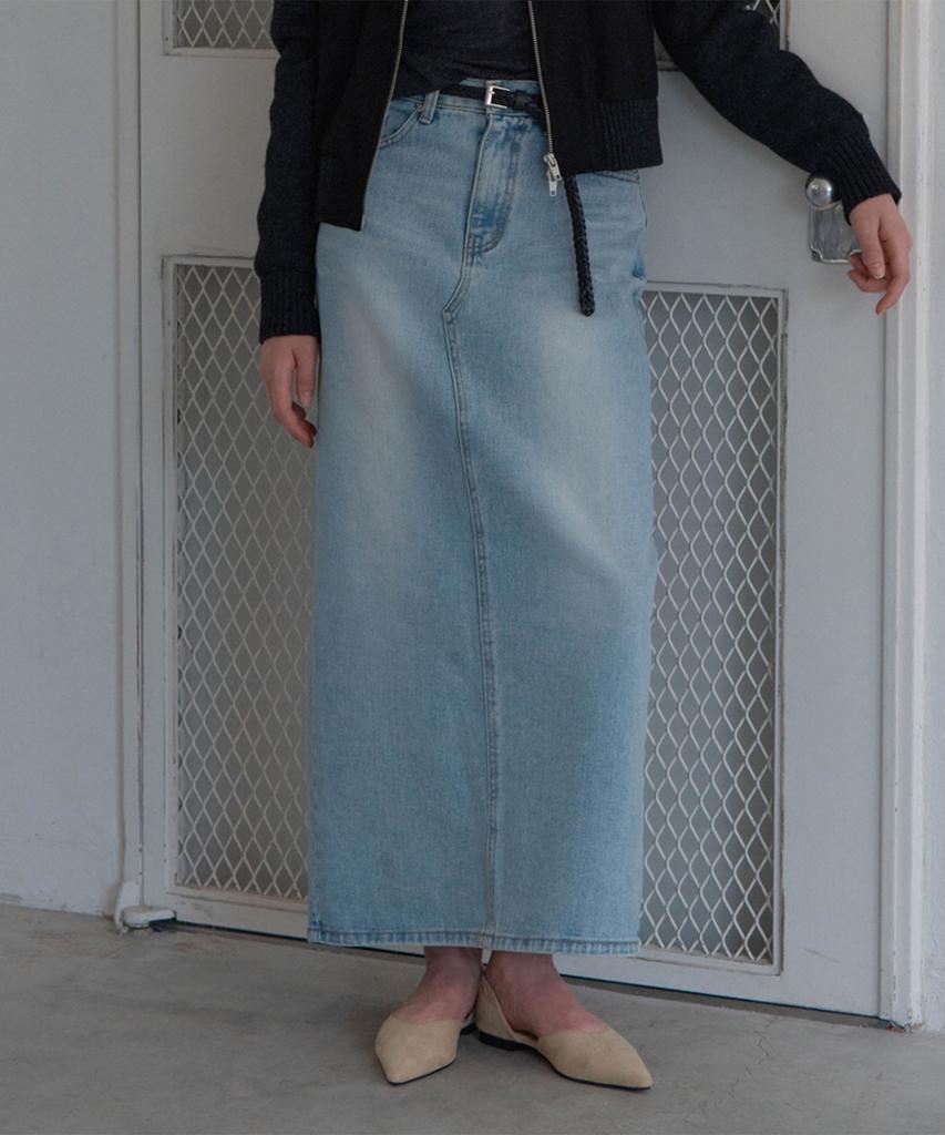 Deomago Pocket Denim Skirt_Warm Light Blue
