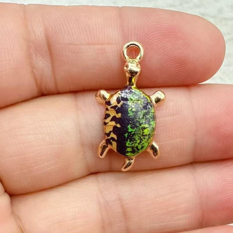 DW88 10Pcs Trendy Multicolor Enamel Turtle Charms Making Handmade DIY Cute Ocean Animal Pendants Necklace Jewelry Accessories