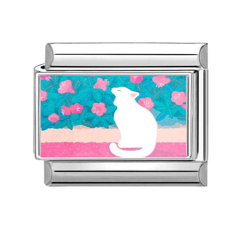 Y2k Colorful Charm Cat Star Dog Flower Eyes Butterfly Shell Italian Charm Links Fit 9mm Stainless Steel Bracelet DIY Making Gift