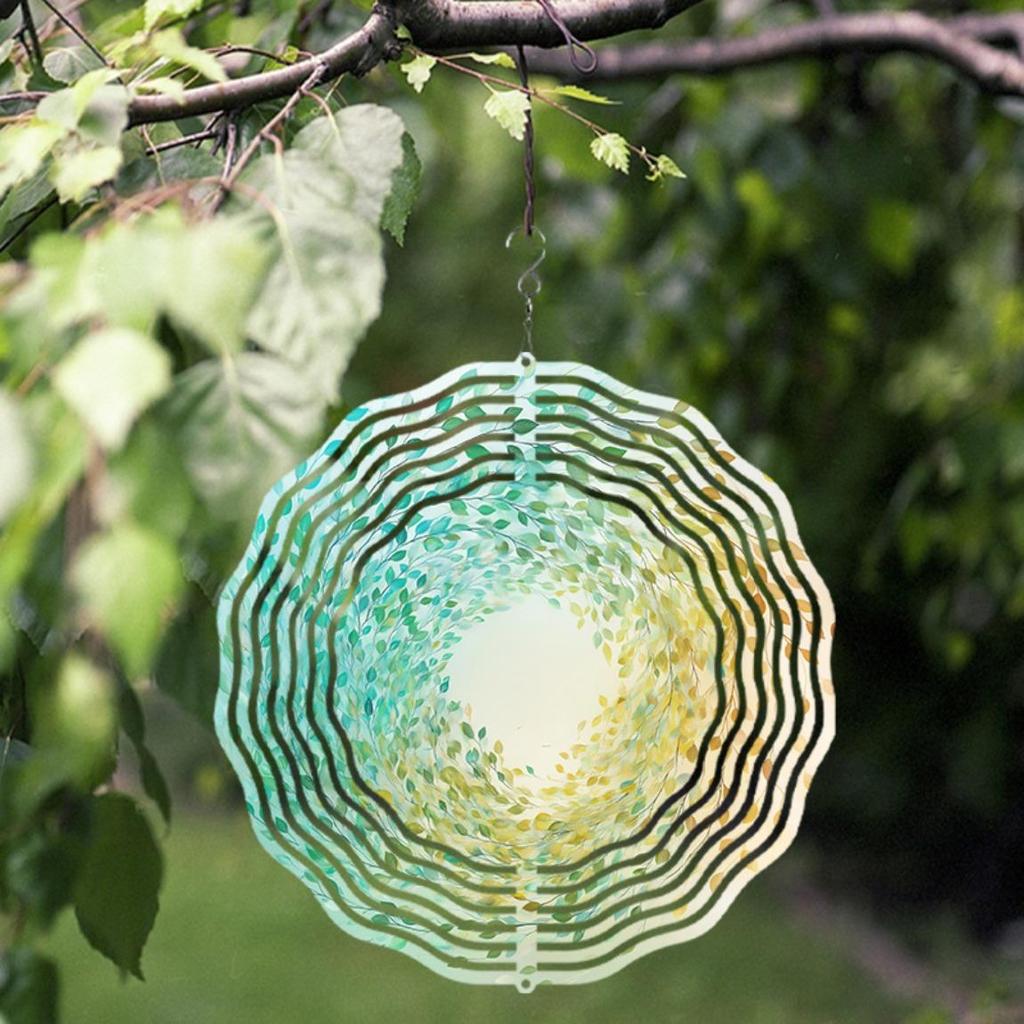 10 Zoll Metall Windspiel Anhänger mit 360 Haken Hängender Windspinner Gartendeko Outdoor Ornament für Terrasse Hof Alle Jahreszeiten Ohne Strom