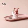 Pig Collectible Figurine Miniature Pink Toilet Figurine, Sitting on Thinking Ornament Statue, Cartoon Farm Animal Decoration for Home,