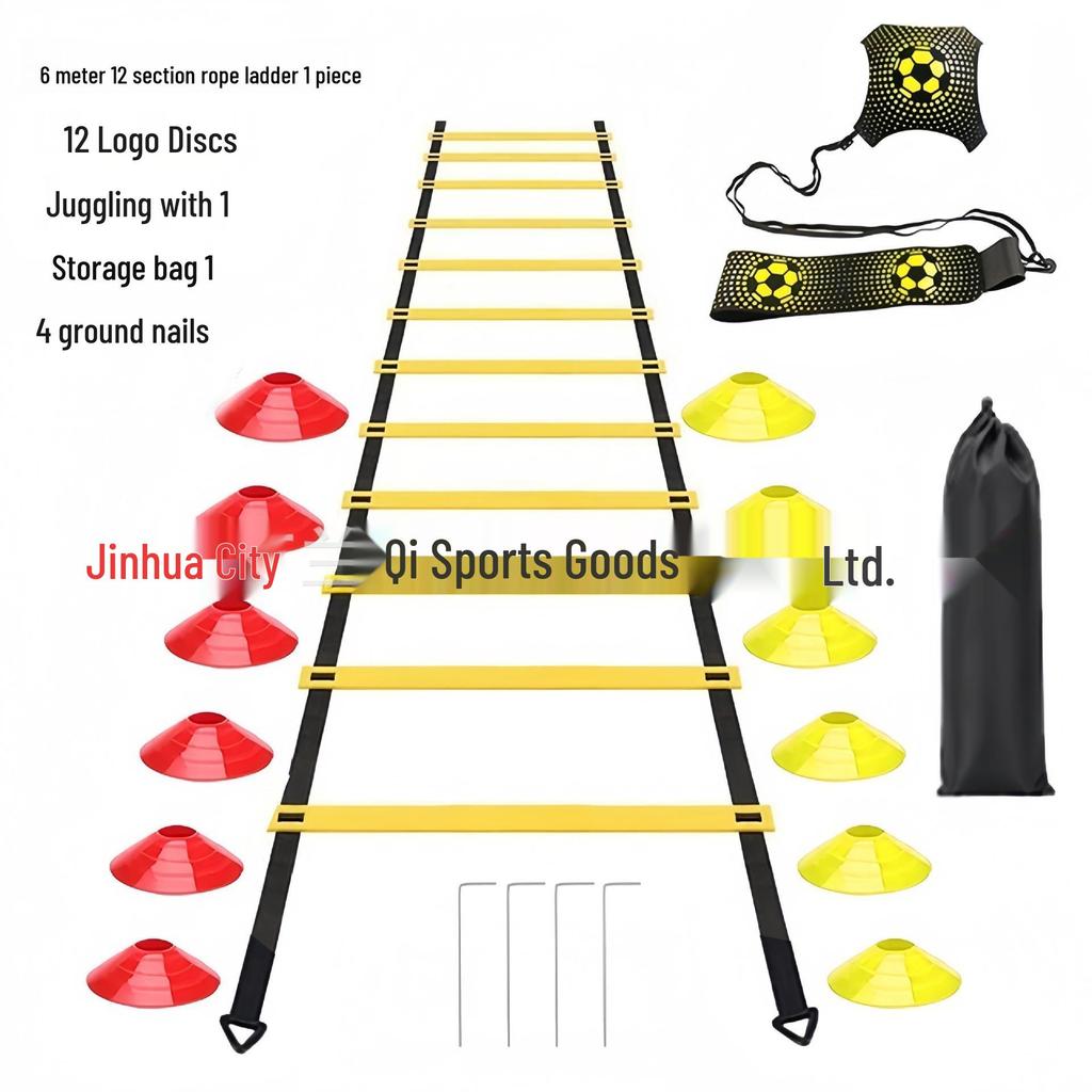 Agility Training Kit: Ladder, Dribbling Bag, Markers, Cones & Resistance Band - Compact & Popular