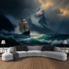 Navigation Landschaft Wandteppich Retro Piratenschiff Kunst Wandbehang Fantasy Bohmische Ästhetik Dekoration Raum Kunst Wanddekoration