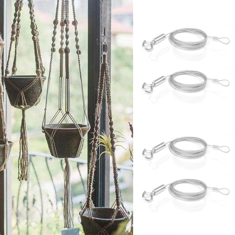 2m/78.74'' Adjustable Heavy Duty Stainless Steel Wire Rope Frame Hanger Rope