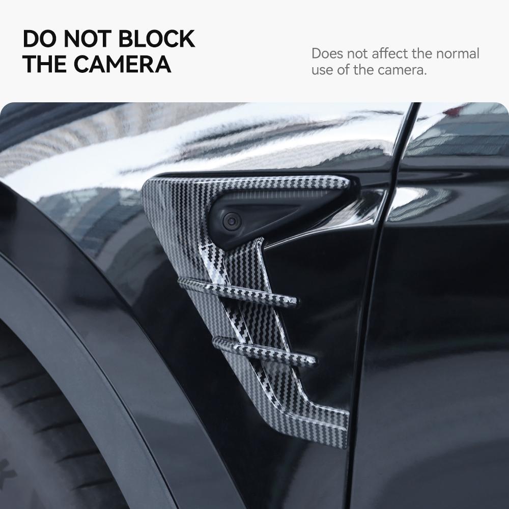 YZ For Tesla Model 3 Y 2025-2025 External Side Camera Protection Cover Carbon Fiber Fender Trim Cover Car Accessories