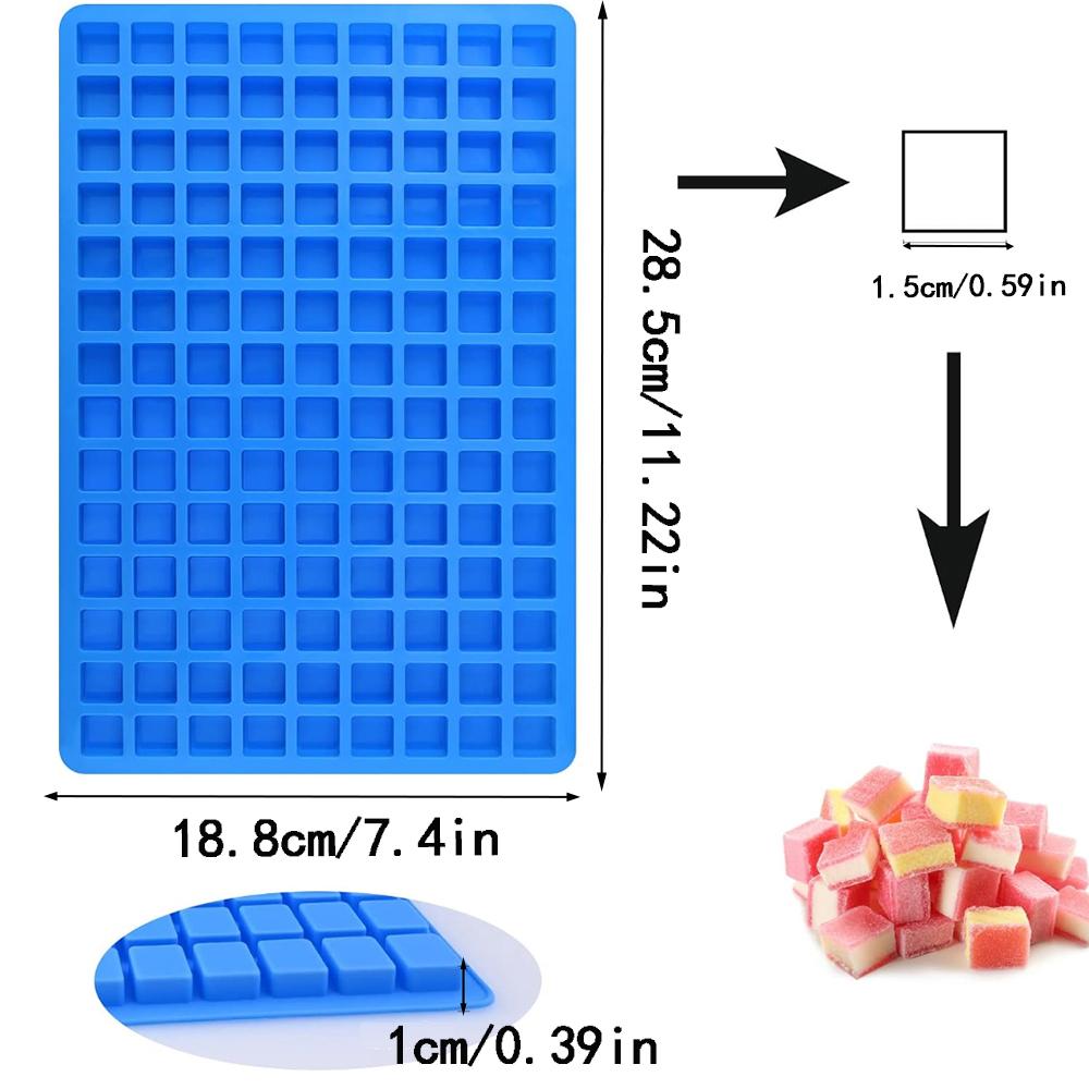 1/3 Stück 126 Mulden quadratische Süßigkeiten Silikonform Mini Schokolade Hartbonbons Eiswürfel Pudding Kuchen Dekoration Backform