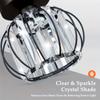 Modern E26 Touch-Controlled Ceiling Lamp with Polished Crystal Shade - Luxurious Semi-Flush Mount for Bedroom, Bathroom, Hallway