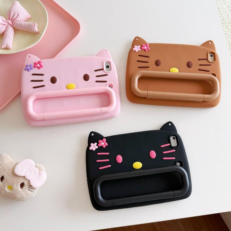 3D Cartoon Flower Cat Holder Tablet Case For Samsung Galaxy Tab A7 Lite 8.7 A9 A11 Plus 11 T290 T295 A 8.0in Soft Silicone Cover For iPad Pro Air