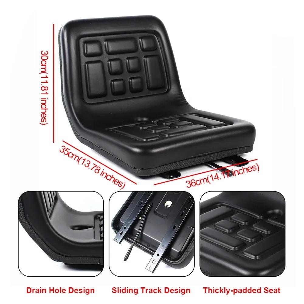 Waterproof Tractor Seat with Drainage Holes Adjustable Design Universal Replacement Seat for Riding Lawn Mower Forklift Go Kart