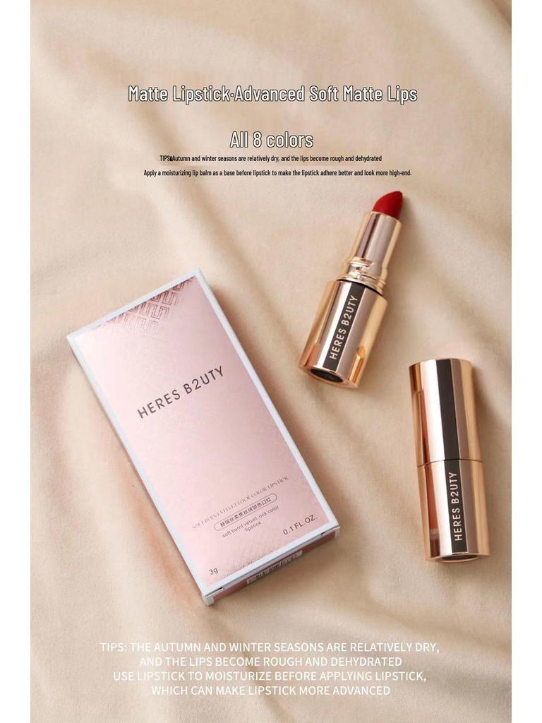 Huris Soft Focus Velvet Lipstick – Matte, Non-Drying, Non-Stick, Perfect for Parties