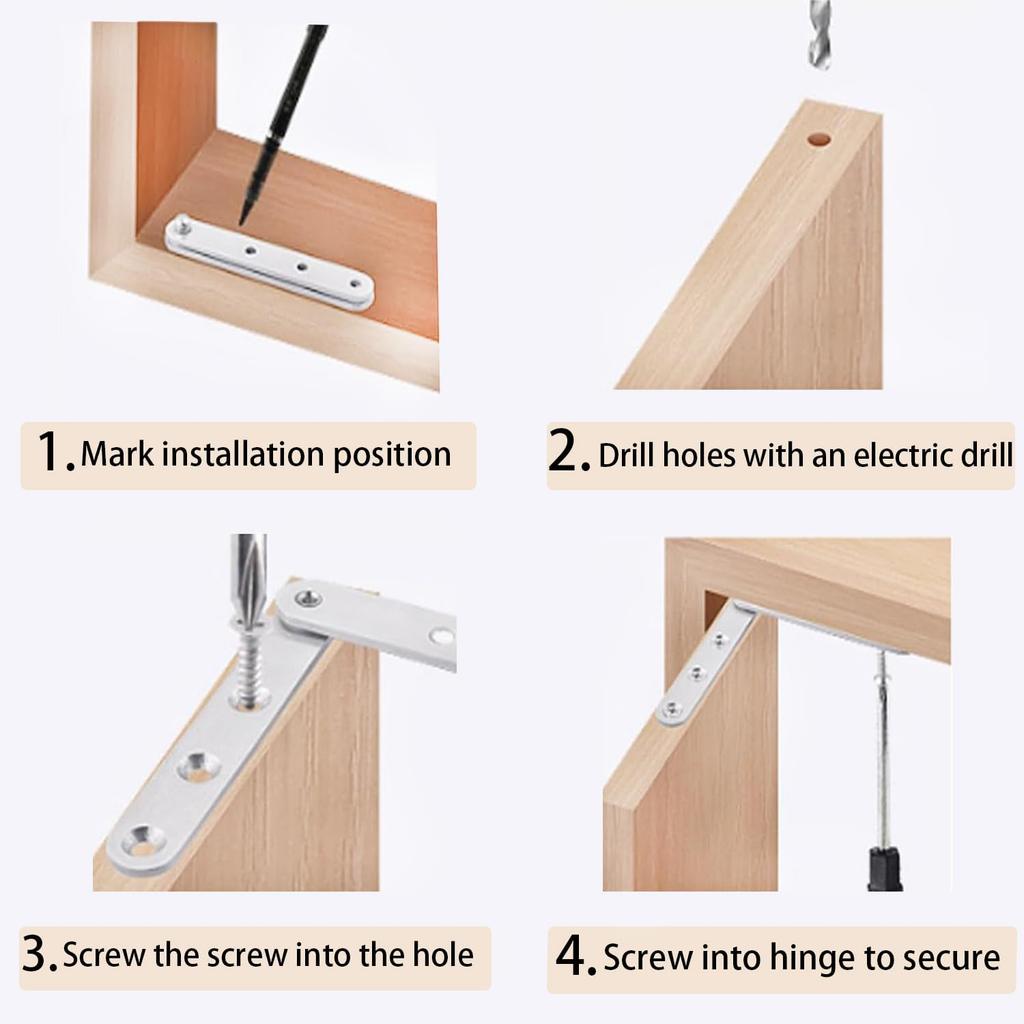 4 Stainless Steel 360 360-degree Rotating Hidden Hinge,Door Pivot Hinge Stainless Steel Drawer Window Door Accessories Suitable for Door