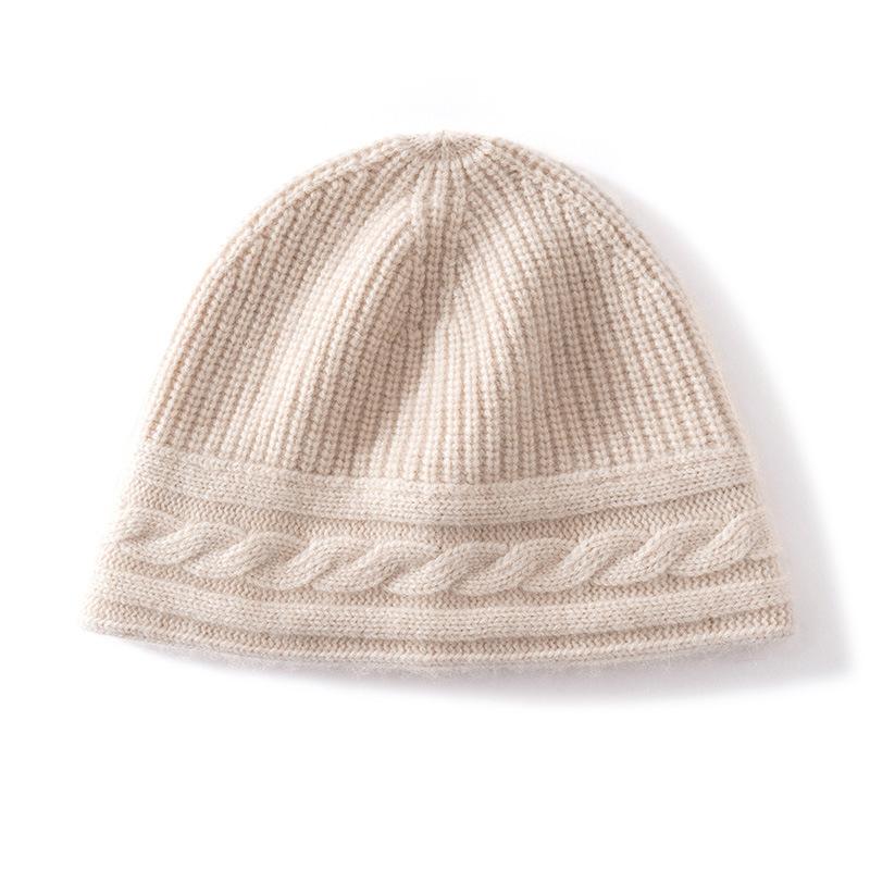 Direct Supply Autumn and Winter Cashmere Hat Simple Bucket Hat Thickened Twisted Dome Hat Pot Hat Warm Wool Hat