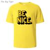 Be Nice Printing Soft Cotton Crew Neck Tee Lightweight Breathable Shirt Relaxed Fit Unisex Casual Basic T Shirt