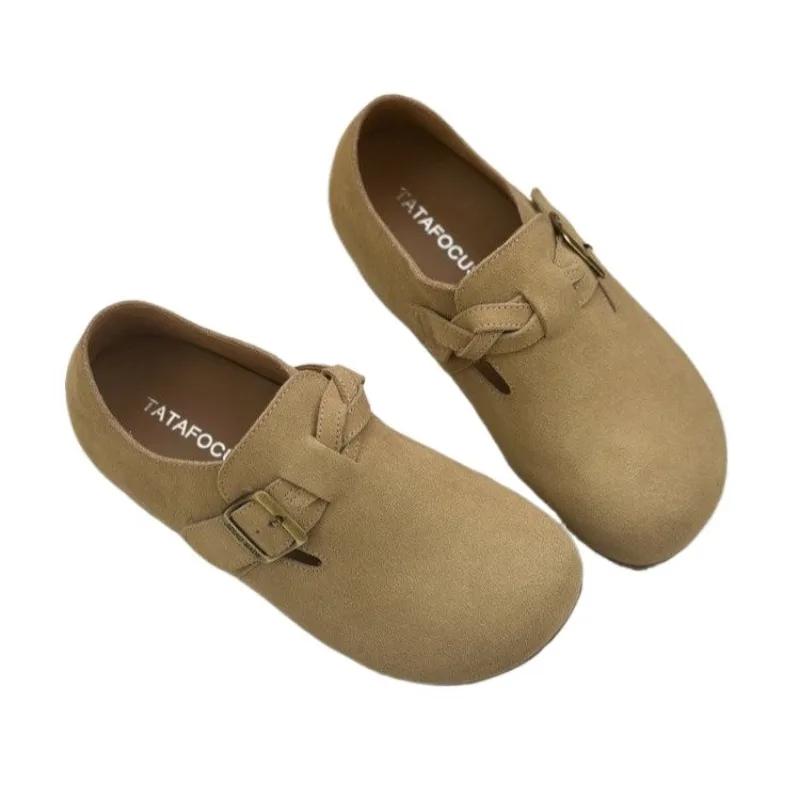 

Мода 2025 Лето Горячая Распродажа Уличные Женские Балетки с Круглым Носком Римская Пряжка Мягкая Подошва Балетки для Женщин Лаконичная Повседневная Обувь Zapatos 40 абрикосовый