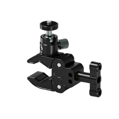 Lightweight 360 Degree Rotation Double Ball Head Converter with 1/4inch Screw for Monitor DSLR Camera Cage Extension