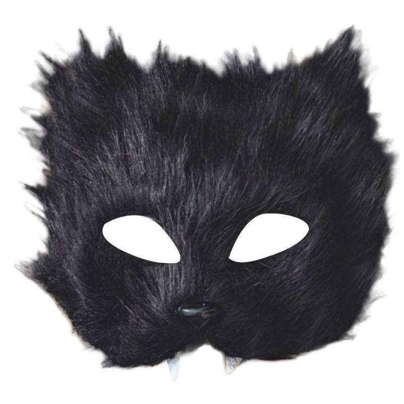 Plastic Long Hair Foxes Party Mask Lightweight Unisex Costume Accessory For Balls Stage Shows And Role Playing