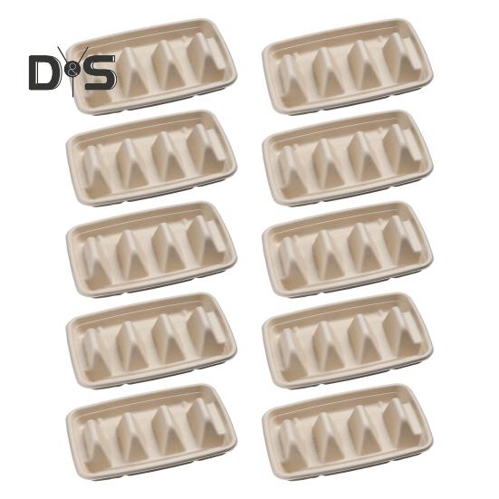 10/20 stk engangs tacoholdere for fester Robust tacobrettholder med skillevegger Miljøvennlig tacotallerken emballasjeboks for arrangementer Tacobarservering