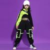 Girls Hip Hop Dancewear Short Top + Half Sleeve + Elasticated Trousers 3 Piece Sportswear Set