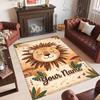 Leopard Theme Crystal Velvet Floor Rug Personalized Custom Name Text Warm Carpet Home Decoration