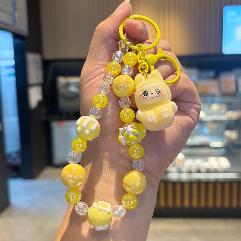 Crystal Oil Labubu Drift Bottle Keychain Pendant Key Chain Boys and Girls Children's Gifts