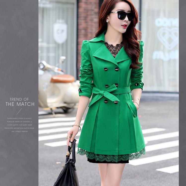 

Женские пальто для отдыха, приталенный двубортный пиджак с бантом на поясе и длинными рукавами, отложной воротник, верхняя одежда XXXL зелёный