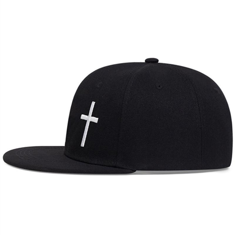 Hip Hop Cap With Cross Embroidery And Adjustable Fit For Street Style