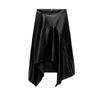 Autumn and Winter New Women clothes Western Style Pu Imitation Leather Asymmetric Mid-Length Midi Skirt 3581242