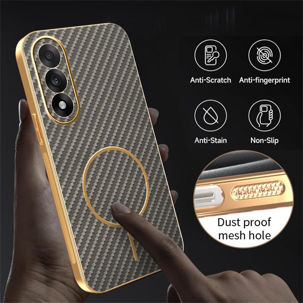 For OnePlus Ace 5 Ultra 5G/Nord 5 5G Phone Case Carbon Fiber Textured Electroplated TPU Back Cover