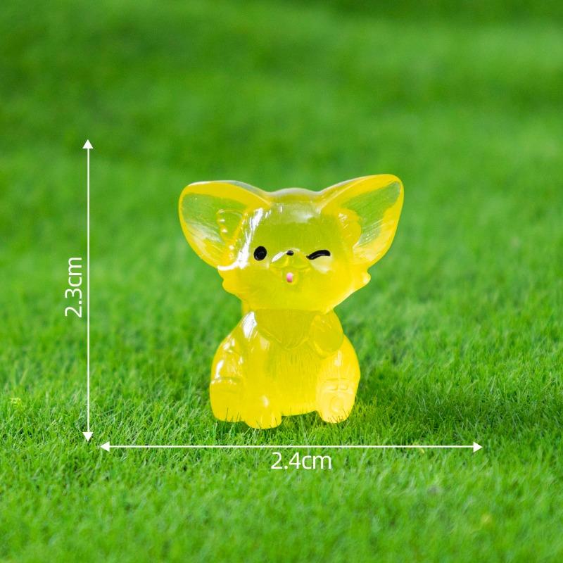 Luminous Auricle Fox Figurine Decorative AccessoriesMicro-landscape Mini Desktop Ornaments
