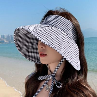 Plaid Print Sun Protection Hats Breathable Summer Fisherman Cap Wide Brim Sunhat  Sun Supplies