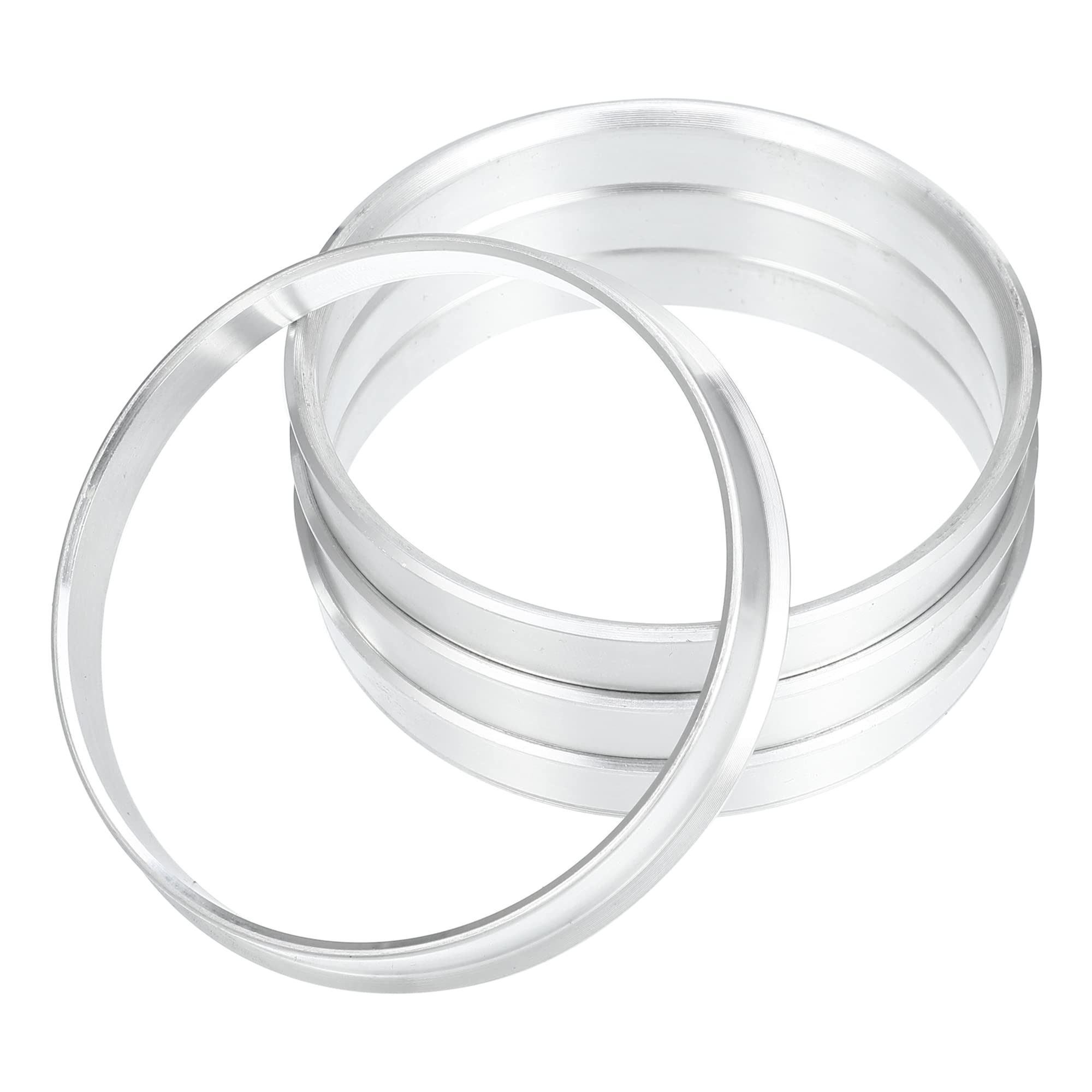 

uxcell ЦЕНТРИРУЮЩЕЕ КОЛЬЦО Алюминиевое кольцо ступицы, Серебристый тон, 4 штуки, 2,8 - 2,6 дюйма (70.6 - 66.9 мм) 66.9-70.6mm серебряный