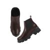 Women'S Chunky Chelsea Boots Brown Ankle Booties With Lug Sole, Slip-On Elastic Side Panels, Stylish Fall/Winter Footwe