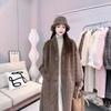 Environmentally friendly fluffy coat for women's winter new twist mink plush fur integrated lamb wool coat long
