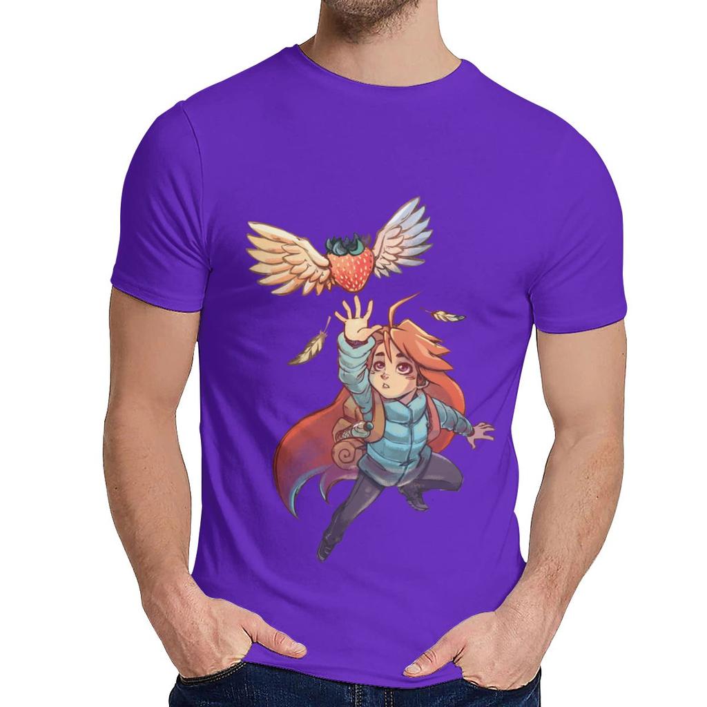 For Male T Shirt Madeline Strawberry Celeste Humor Soft Picture Custom Crewneck Cartoon Print Tee Shirt