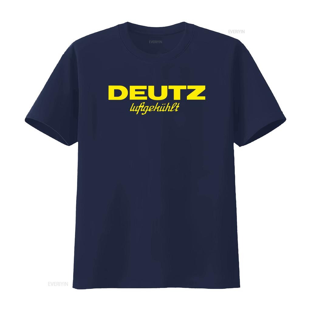 Maglietta Vintage Deutz Raffreddato ad Aria per Uomo Retro Stampa Attrezzature Agricole vintage Lavata Casual abbigliamento di design Traspirante