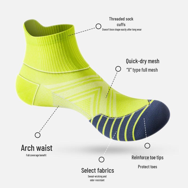 Men's Mid-Calf Non-Slip Quick-Drying Breathable Marathon Running Socks