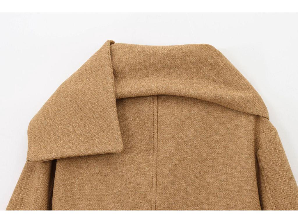 2024 Winter Damen Europäisch Amerikanischer Stil Langarm Übermantel mit Schal